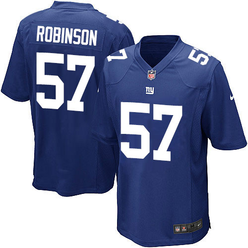 Men's Game Keenan Robinson Nike Jersey Royal Blue Home - #57 NFL New York Giants